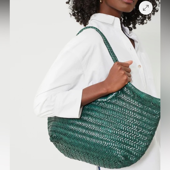 Green Woven Tote Bag - Picture 2 of 5